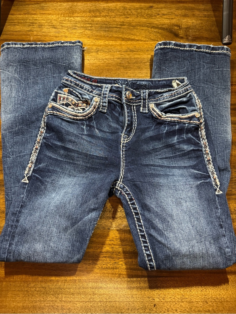 Embellished Dark Blue Women’s Boot Cut Jeans